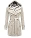 Women's Military Button Hooded Fleece Belted Jacket