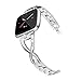 Wearlizer Metal Replacement for Fitbit Versa Bands for Women Rose Gold Silver Black Small Large ï¼ˆSilverï¼‰