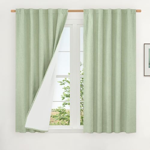 LAMIT 100% Blackout Linen Curtains