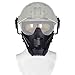 Outry Half Face Mask - One Size Fits Most - Lower Face Protective Mask for Airsoft/Paintball/BB Gun/CS Game/Hunting/Shooting (Black - TPE & Steel)