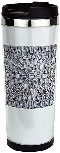 Radial Rhinestone Bling Stainless Steel Travel Mug, Insulated 14 oz. Coffee Tumbler.