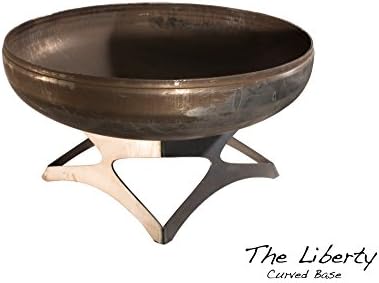 Ohio Flame - 24" Liberty Fire Pit with Curved Base (Made in USA) - Natural Steel Finish