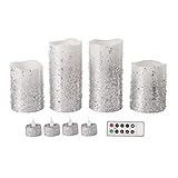 Darice Silver Glitter & Scratch LED Candle & Tea Light Set