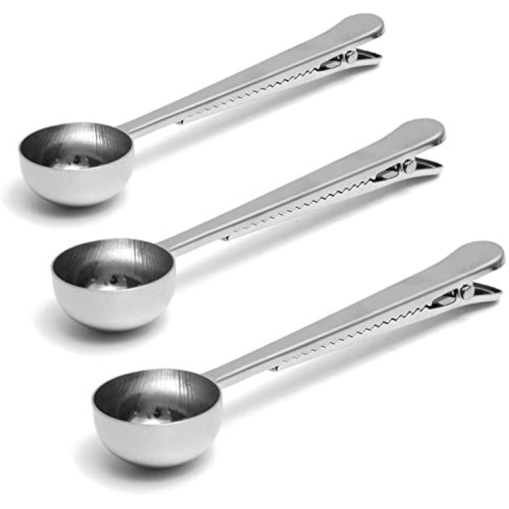 Coffee Scoop Clip, 2 In 1 Long Handle Tablespoon Stainless Steel Spoon