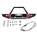 LAFEINA 1:10 Front Bumper Bull Bar with 2 LED Headlights Winch Mount Seat for 1/10 SCX10 RC Rock Crawler Parts