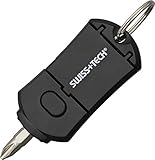 Swiss+Tech ST60210 Black 6-in-1 Pocket Screwdriver Multitool Set with LED Flashlight, Key Ring