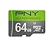 PNY U3 High Performance 64GB High Speed MicroSDXC Class 10 UHS-I, up to 60MB/sec Flash Memory Card (P-SDUX64U360G-GE)