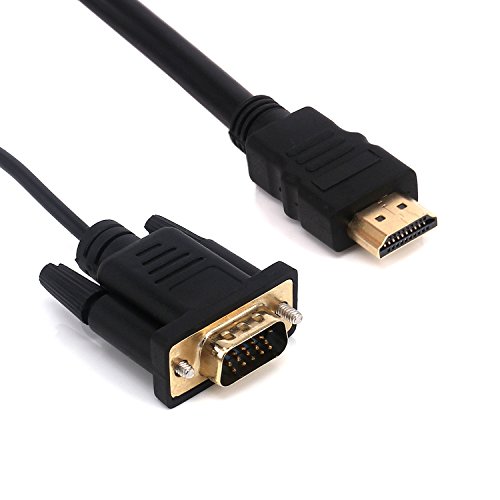 Yeworth 1.8m/6ft HDMI to VGA 3RCA Cable, HDMI Male to VGA Male 3RCA Male Video Audio AV Component Converter Adapter Cable Gold Plated for HDTV Satellite TV, RGB Component Video and most LCD Projectors