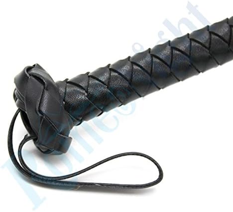 GTAovov Fluffy Artificial Wool Fox Tail Leather Flogger Whip Tease by Feather Tickler, Erotic Sexy Game Toys for Couple