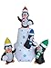 8 Foot Tall Christmas Inflatable Penguins Family Playing Snowballs in The Snow Decor Outdoor Indoor Holiday Decorations, Blow Up LED Lights Lighted Giant Lawn for Home Family Outside Yard Decor