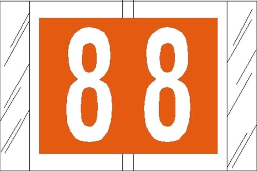 tabbies Original COL'R'TAB 11000 Series Numeric Labels, Orange, 8", 1" H x 1-1/…
