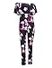 AMZ PLUS Sexy High Waist Plus Size Off Shoulder Floral Romper Jumpsuits for Women Black 2XL
