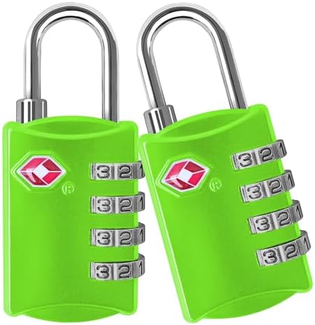 TSA Luggage Locks (2 Pack) Digit Combination Steel Padlocks