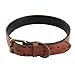 PAWCHIE Leather Dog Collar with Alloy Buckle - Genuine Small Medium Large Dog Collar Adjustable Puppy Necklace Pet Collar Brown