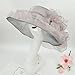 Saferin Women's Kentucky Derby Sun Hat Church Cocktail Party Wedding Dress Organza Hat Two Tone Color (SF2-Grey+Pink)