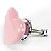 Pink Ceramic Heart Cabinet Knobs, Drawer Pulls & Handles Set/8pc ~ C08 Heart Shape Ceramic Knobs for Cabinets, Children’s Dresser, Kitchen Cabinets and Cupboards with Chrome Hardware