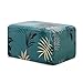 subrtex Printed Slipcover Stretch Ottoman Protector Removable Rectangular Footstool Cover (Green)