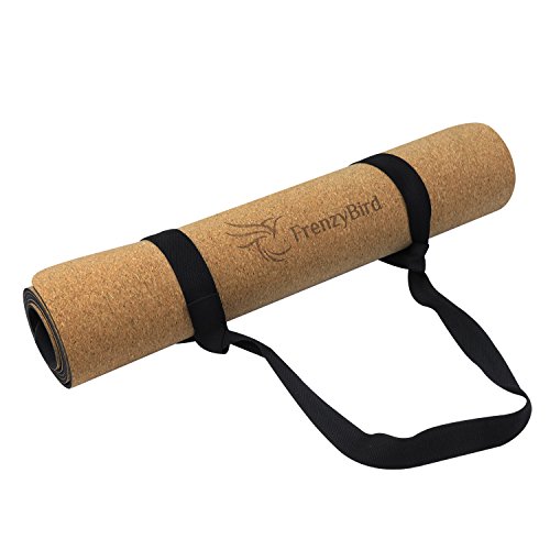 FrenzyBird 5mm Natural Cork Yoga Mat with Oxford Mat Bag and Strap, Non-Slip, Double-Sided,Antimicrobial,Free of PVC and Other Harmful Chemicals, for Yoga,Hot Yoga and Pilates - Thumbnail 4