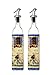 Oil and Vinegar Dispensers - Salad Dressing Cruets – Set of 2 Glass Bottles with Lever Release Pourer - European Design - 17-Ounce