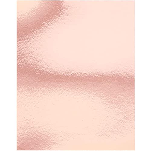 50 Pack Metallic Rose Gold Cardstock Sheets for Arts and Crafts, Single