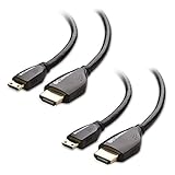 Cable Matters (2 Pack) High Speed Mini-HDMI (Type C) to HDMI (Type A) Cable 3D & 4K Resolution Ready with Ethernet 6 Feet