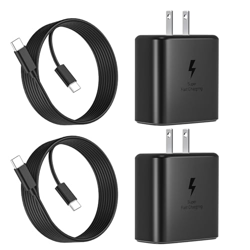 Eynshoo Paquete de 2 Cargador Tipo C 45W de Carga Rápida con 2 Cables de 2M, Cubo de Pared Compatible con Galaxy S26 Ultra/S25/S24/S23, Serie A55/A54/A35/A15, Note 20 y Tab S10/S9