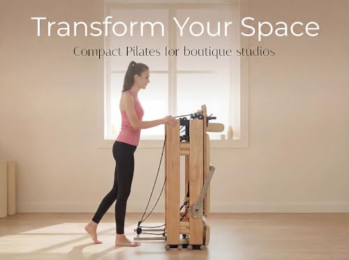 nexace Pilates Reformer Machine, Wood Foldable Pilates Machine Equipment for Home Workout