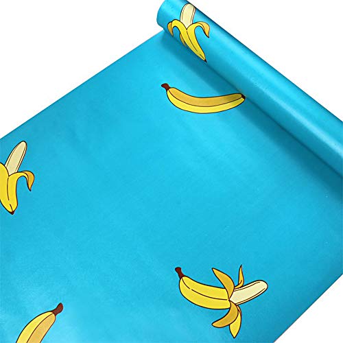 Bedroom Decor Living Room Wall Paper Decorations Removable Wallpaper Stickers Cartoon Banana Wallpaper Stick and Peel Contact Paper Decorative 17.7 x 118 inch