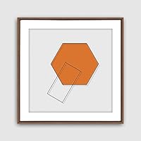 Framed Canvas Wall Art Geometric Building Canvas Prints Home Artwork Decoration for Living Room,Bedroom - 16x16 inches