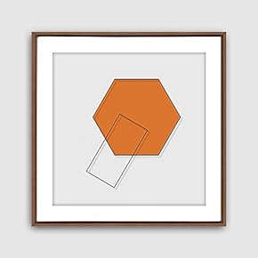 Framed Canvas Wall Art Geometric Building Canvas Prints Home Artwork Decoration for Living Room,Bedroom - 16x16 inches