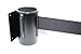 2 pcs Package Retractable Fixed Wall Mounted Queue Safety Belt Barriers with Steel Case in Tuff Tex Black Finished, VIP Crowd Control (96