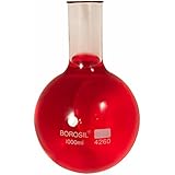 American Educational Clear Borosilicate Glass Bomex Round Bottom Boiling Flask,1000 milliliter Capacity