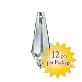 Magnificent Crystal Clear 12 Pieces Faceted Crystal Icicle Decorative Charm 1.5 Inches, By CrystalPlace