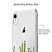Unov Case Compatible with iPhone XR Case Clear with Design Slim Protective Soft TPU Bumper Embossed Pattern 6.1 Inch (Cactus Succulents)