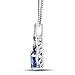 Lab Created Blue Sapphire Necklace Diamond Accent in Sterling Silver - 18 Inch Chain