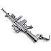 KONOV Mens Army Style Gun Pendant Necklace, 24 inch Chain, Black