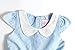 Sharequeen Hometown White Cloud Printing Cap Sleeve Cotton Girls Dress Light Blue Color Flower Neck