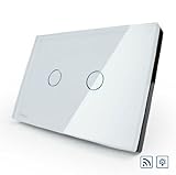 NIMTEK US/AU Standard, Smart home, Ivory White Crystal Glass Panel,VL-C302DR-81,110~250V/50~60Hz Wireless Dimmer Remote Light switch