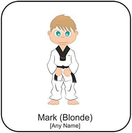 Personalised Martial Arts Square Coaster - Tae Kwon Do Boy (A GoPersonalised Design)