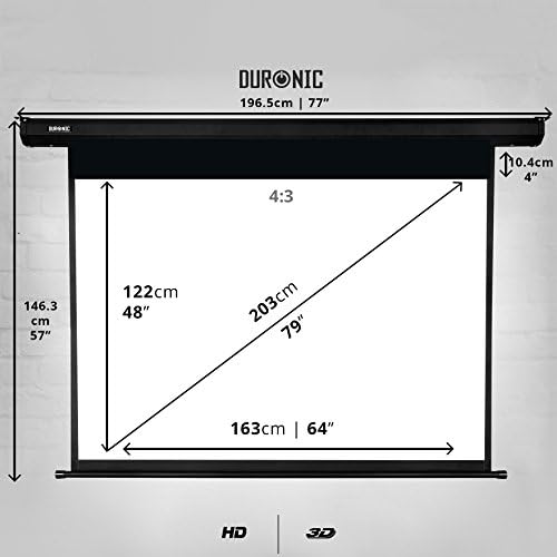 Duronic EPS80 /43 Pantalla de Proyección 80” Pulgadas (163 cm X ...