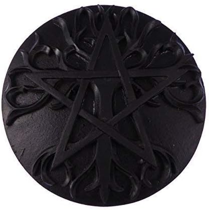Ander Black wood Tree of life and Pentagram altar tile 20cm ritual decor gift wiccan pagan pentacle