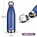 MIRA 25 Oz Stainless Steel Vacuum Insulated Water Bottle - Double Walled Cola Shape Thermos - 24 Hours Cold, 12 Hours Hot - Reusable Metal Water Bottle - Leak-Proof Sports Flask - Blue