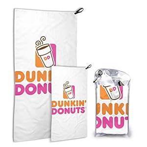 RGFDF 55×27.5In Oversize Quick Dry Towel Set 2-Pack Dun-Kin Do-Nut Super Absorbent Lightweight Portable Bath Towel for Camping/Sports/Travel/Fitness