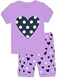 Girls Pajamas Children Heart Clothes Cotton 2 Pieces Short Set
