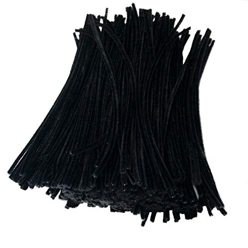 Gnognauq 400 Pcs Black Pipe Cleaners Set Chenille Stems Craft Pipe Cleaners for Arts and Crafts (12 Inch)