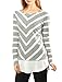 Allegra K Women Layered Tunic Top in Striped and Chevron Print S Grey