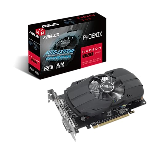 ASUS Phoenix AMD Radeon 550 2G GDDR5 Gaming Grafikkarte (2GB GDDR5 Speicher, PCIe 3.0, 1x HDMI 2.0b, 1x DisplayPort 1.4, 1x DVI-D, PH-550-2G)