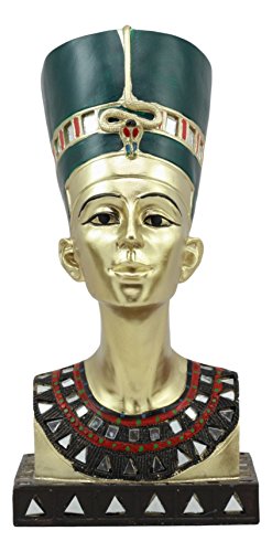Ebros Golden Ancient Egyptian Queen Nefertiti Bust Statue 9.75