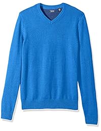 Suéter con cuello en V sólido de primera calidad para hombre IZOD Premium 7