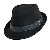 Dorfman Pacific Men's Wool Herringbone Band Classic Fedora Hat